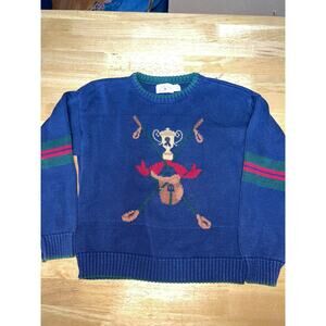 Youth Kitestrings Sweater Multicolor Blue Knit Golf Themed Kids Child 8/10